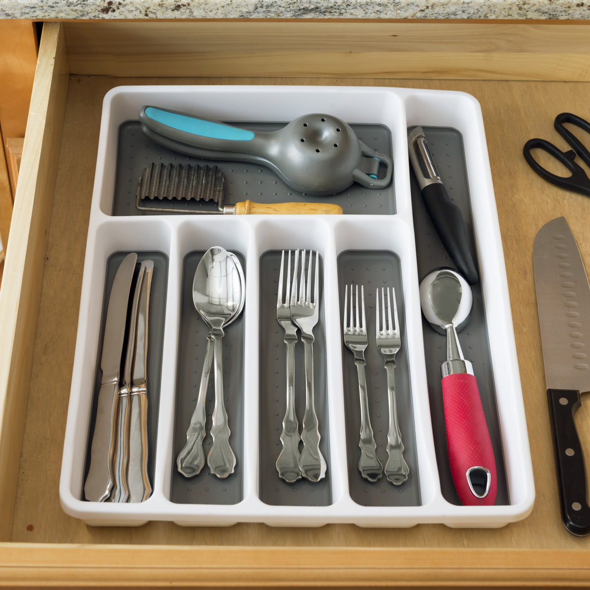 Alpharetta 1.5" H x 16.1" W x 12.8" D Flatware & Kitchen Utensils Drawer Organizer